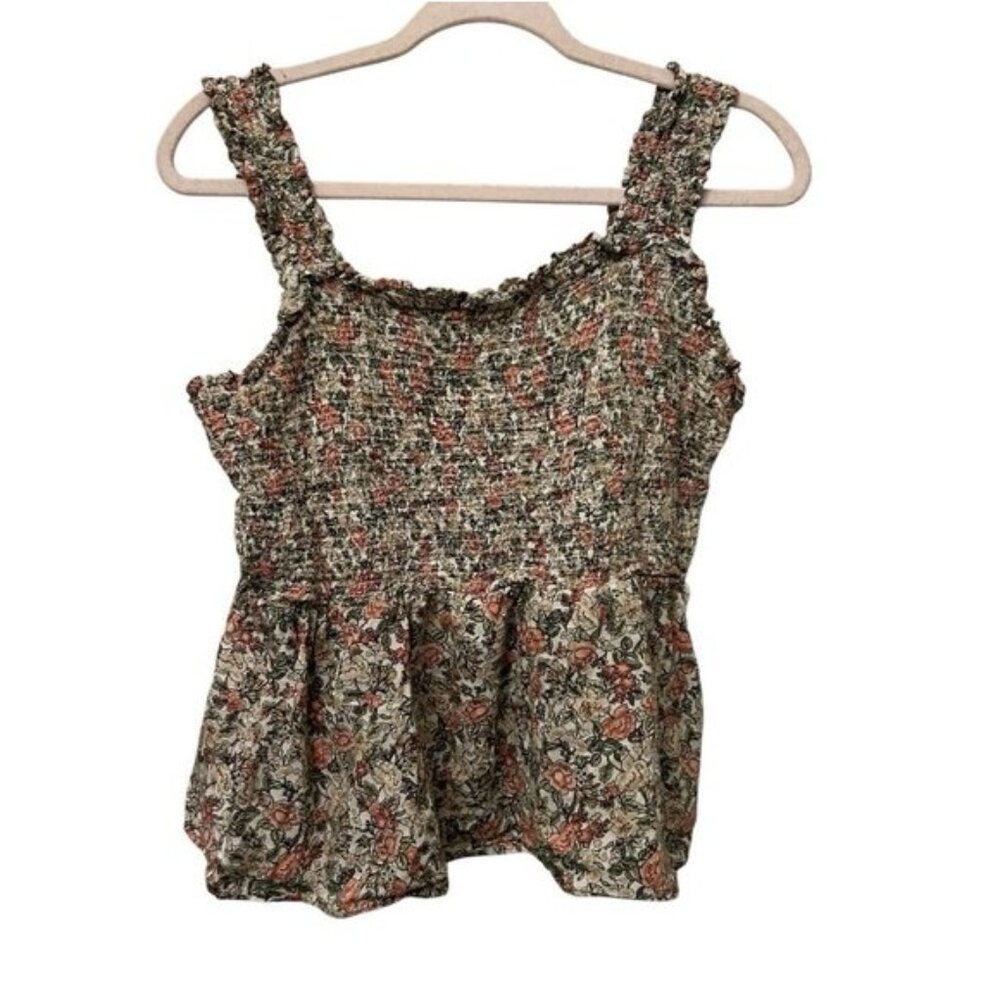 Old Navy floral milkmaid top Large Cottagecore Fairy boho festival peasant